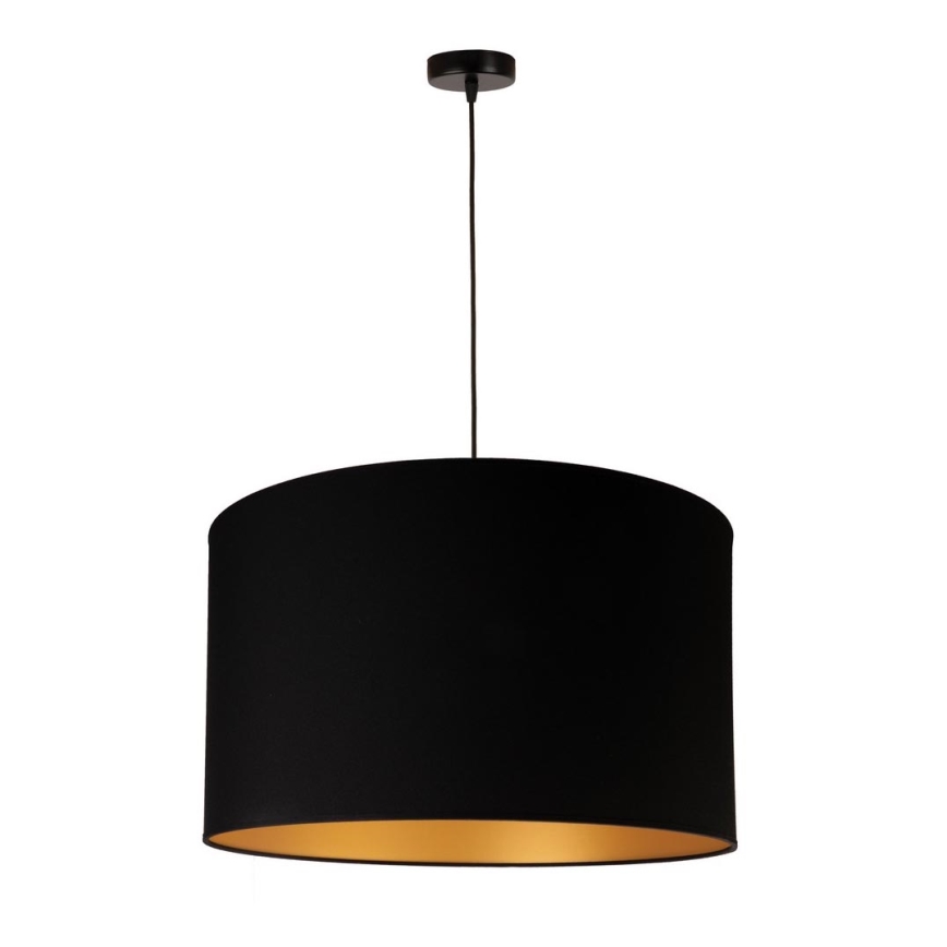 Duolla - Ljuskrona med textilsladd ROLLER 1xE27/40W/230V diameter 45 cm svart