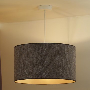 Duolla - Ljuskrona med textilsladd ROLLER ECO RECYCLING 1xE27/15W/230V diameter 45 cm brun