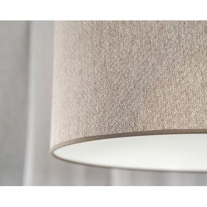 Duolla - Ljuskrona med textilsladd ROLLER ECO RECYCLING 1xE27/15W/230V diameter 45 cm brun