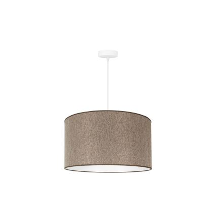 Duolla - Ljuskrona med textilsladd ROLLER ECO RECYCLING 1xE27/15W/230V diameter 45 cm brun