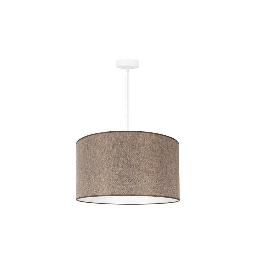 Duolla - Ljuskrona med textilsladd ROLLER ECO RECYCLING 1xE27/15W/230V diameter 45 cm brun