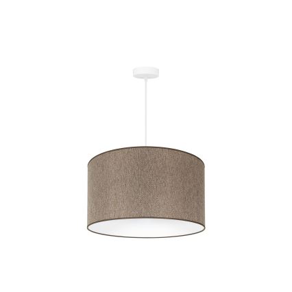 Duolla - Ljuskrona med textilsladd ROLLER ECO RECYCLING 1xE27/15W/230V diameter 45 cm brun