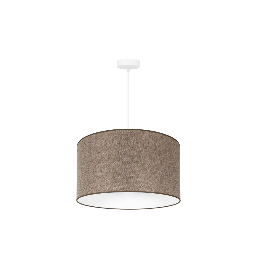 Duolla - Ljuskrona med textilsladd ROLLER ECO RECYCLING 1xE27/15W/230V diameter 45 cm brun