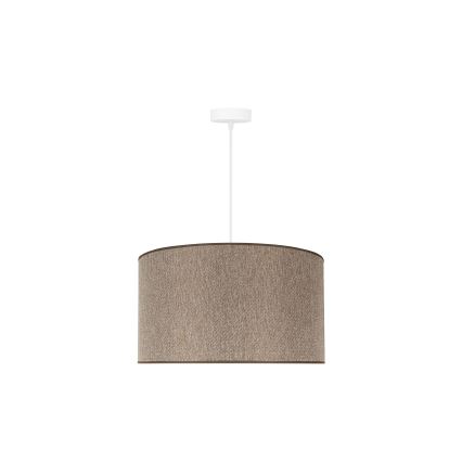 Duolla - Ljuskrona med textilsladd ROLLER ECO RECYCLING 1xE27/15W/230V diameter 45 cm brun