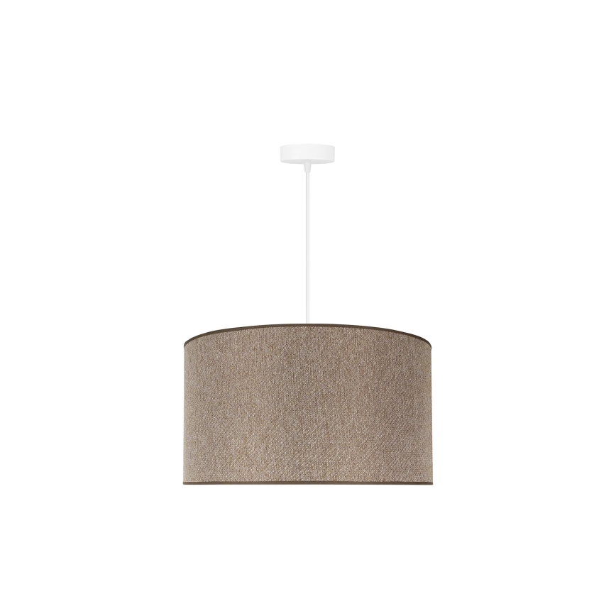 Duolla - Ljuskrona med textilsladd ROLLER ECO RECYCLING 1xE27/15W/230V diameter 45 cm brun