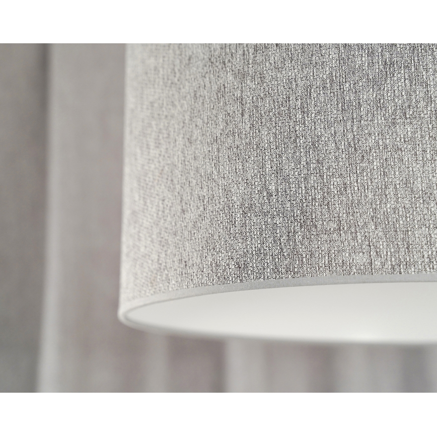 Duolla - Ljuskrona med textilsladd ROLLER ECO RECYCLING 1xE27/15W/230V diameter 45 cm grå