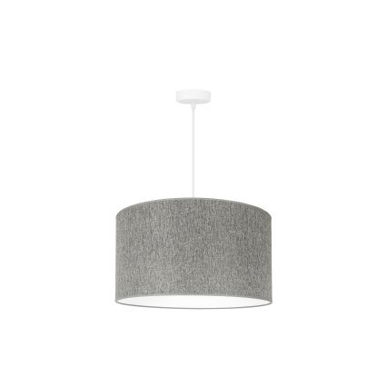 Duolla - Ljuskrona med textilsladd ROLLER ECO RECYCLING 1xE27/15W/230V diameter 45 cm grå