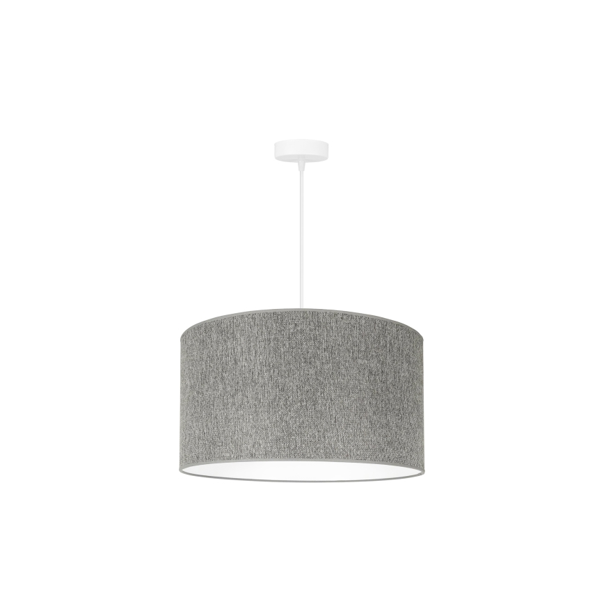 Duolla - Ljuskrona med textilsladd ROLLER ECO RECYCLING 1xE27/15W/230V diameter 45 cm grå