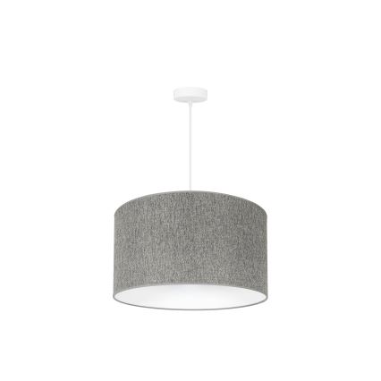 Duolla - Ljuskrona med textilsladd ROLLER ECO RECYCLING 1xE27/15W/230V diameter 45 cm grå