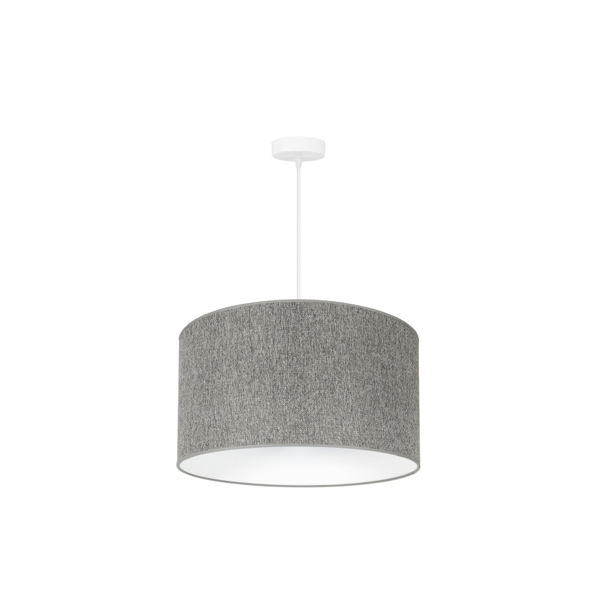 Duolla - Ljuskrona med textilsladd ROLLER ECO RECYCLING 1xE27/15W/230V diameter 45 cm grå