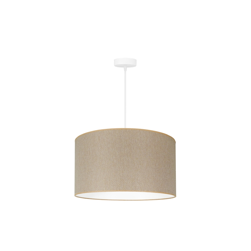 Duolla - Ljuskrona med textilsladd ROLLER ECO RECYCLING 1xE27/15W/230V diameter 45 cm grädde