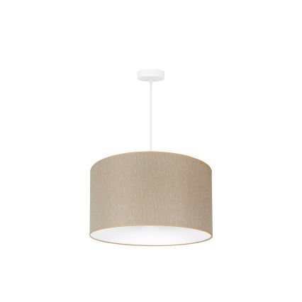 Duolla - Ljuskrona med textilsladd ROLLER ECO RECYCLING 1xE27/15W/230V diameter 45 cm grädde