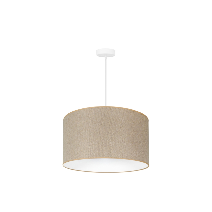 Duolla - Ljuskrona med textilsladd ROLLER ECO RECYCLING 1xE27/15W/230V diameter 45 cm grädde