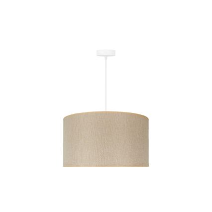 Duolla - Ljuskrona med textilsladd ROLLER ECO RECYCLING 1xE27/15W/230V diameter 45 cm grädde