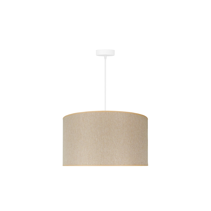 Duolla - Ljuskrona med textilsladd ROLLER ECO RECYCLING 1xE27/15W/230V diameter 45 cm grädde