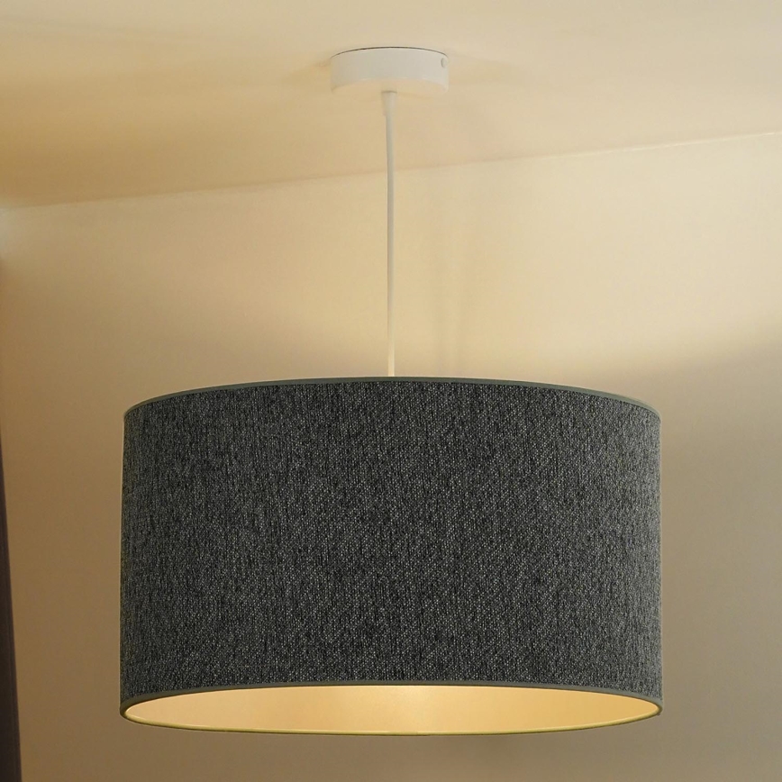 Duolla - Ljuskrona med textilsladd ROLLER ECO RECYCLING 1xE27/15W/230V diameter 45 cm grön