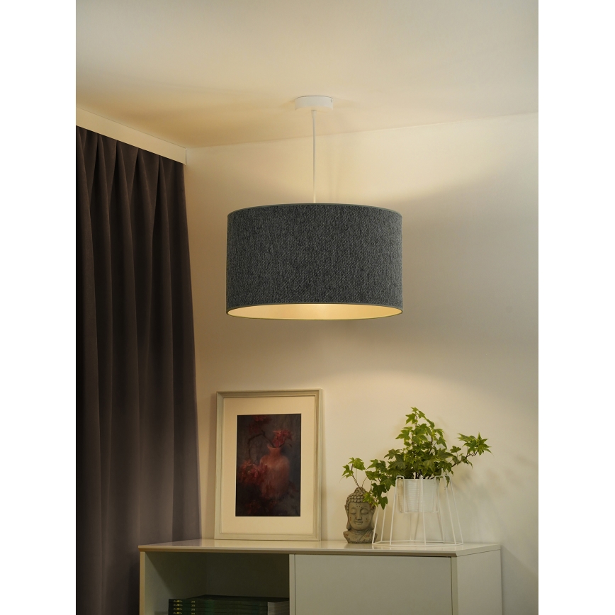 Duolla - Ljuskrona med textilsladd ROLLER ECO RECYCLING 1xE27/15W/230V diameter 45 cm grön