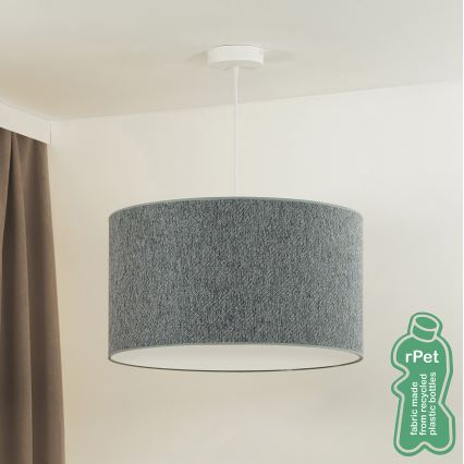 Duolla - Ljuskrona med textilsladd ROLLER ECO RECYCLING 1xE27/15W/230V diameter 45 cm grön
