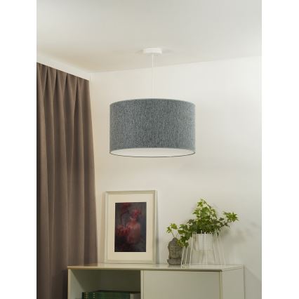Duolla - Ljuskrona med textilsladd ROLLER ECO RECYCLING 1xE27/15W/230V diameter 45 cm grön