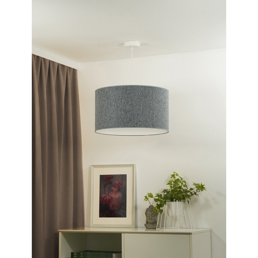 Duolla - Ljuskrona med textilsladd ROLLER ECO RECYCLING 1xE27/15W/230V diameter 45 cm grön