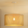 Duolla - Ljuskrona med textilsladd ROLLER RATTAN 1xE27/15W/230V diameter 45 cm beige