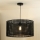 Duolla - Ljuskrona med textilsladd ROLLER RATTAN 1xE27/15W/230V diameter 45 cm svart