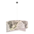 Duolla - Ljuskrona med textilsladd ROYAL 1xE27/40W/230V diameter 50 cm grå