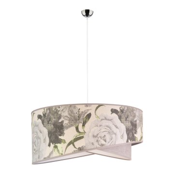 Duolla - Ljuskrona med textilsladd ROYAL 1xE27/40W/230V diameter 50 cm grå