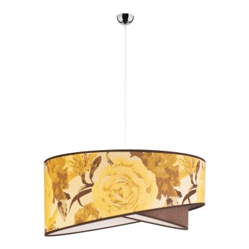 Duolla - Ljuskrona med textilsladd ROYAL 1xE27/40W/230V diameter 50 cm gul