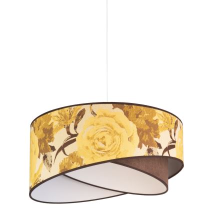 Duolla - Ljuskrona med textilsladd ROYAL 1xE27/40W/230V diameter 50 cm gul