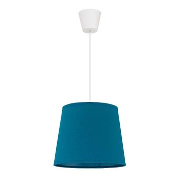 Duolla - Ljuskrona med textilsladd SOLO 1xE27/40W/230V diameter 24 cm blå