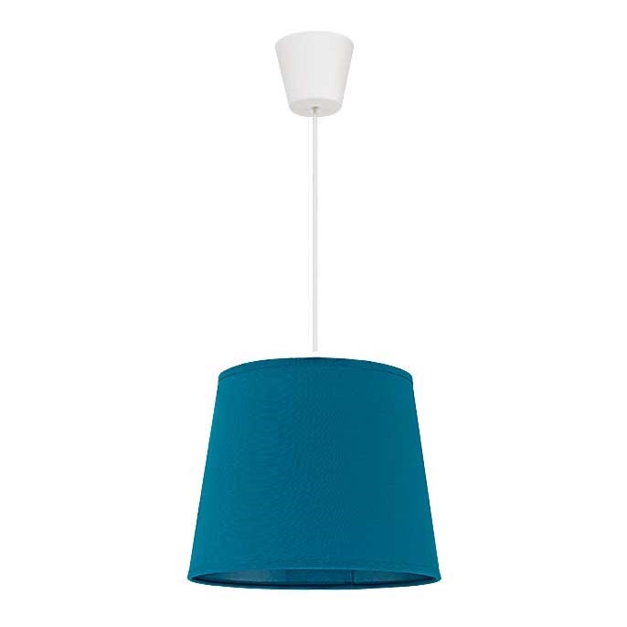 Duolla - Ljuskrona med textilsladd SOLO 1xE27/40W/230V diameter 24 cm blå