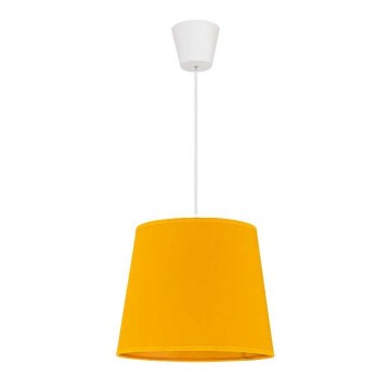 Duolla - Ljuskrona med textilsladd SOLO 1xE27/40W/230V diameter 24 cm gul