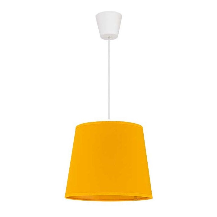 Duolla - Ljuskrona med textilsladd SOLO 1xE27/40W/230V diameter 24 cm gul
