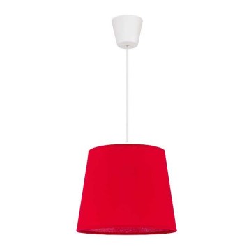 Duolla - Ljuskrona med textilsladd SOLO 1xE27/40W/230V diameter 24 cm röd