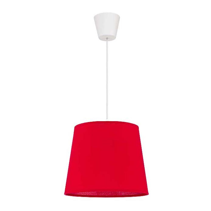 Duolla - Ljuskrona med textilsladd SOLO 1xE27/40W/230V diameter 24 cm röd