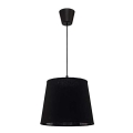 Duolla - Ljuskrona med textilsladd SOLO 1xE27/40W/230V diameter 24 cm svart