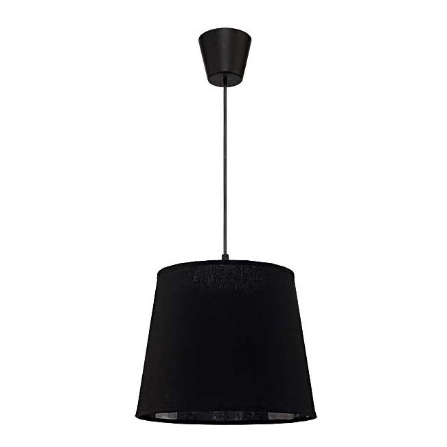 Duolla - Ljuskrona med textilsladd SOLO 1xE27/40W/230V diameter 24 cm svart