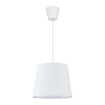 Duolla - Ljuskrona med textilsladd SOLO 1xE27/40W/230V diameter 24 cm vit