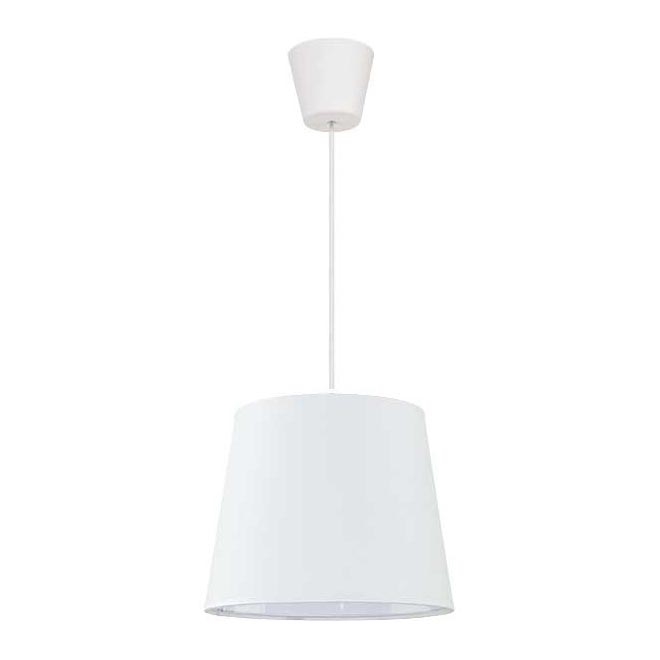 Duolla - Ljuskrona med textilsladd SOLO 1xE27/40W/230V diameter 24 cm vit