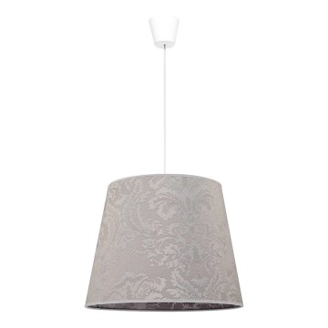 Duolla - Ljuskrona med textilsladd SOPRANO 1xE27/40W/230V diameter 38 cm silver