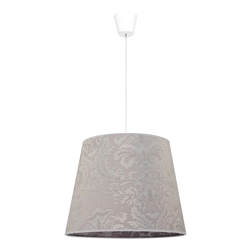 Duolla - Ljuskrona med textilsladd SOPRANO 1xE27/40W/230V diameter 38 cm silver