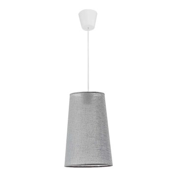 Duolla - Ljuskrona med textilsladd SOUL 1xE27/40W/230V diameter 19,4 cm ljusgrå