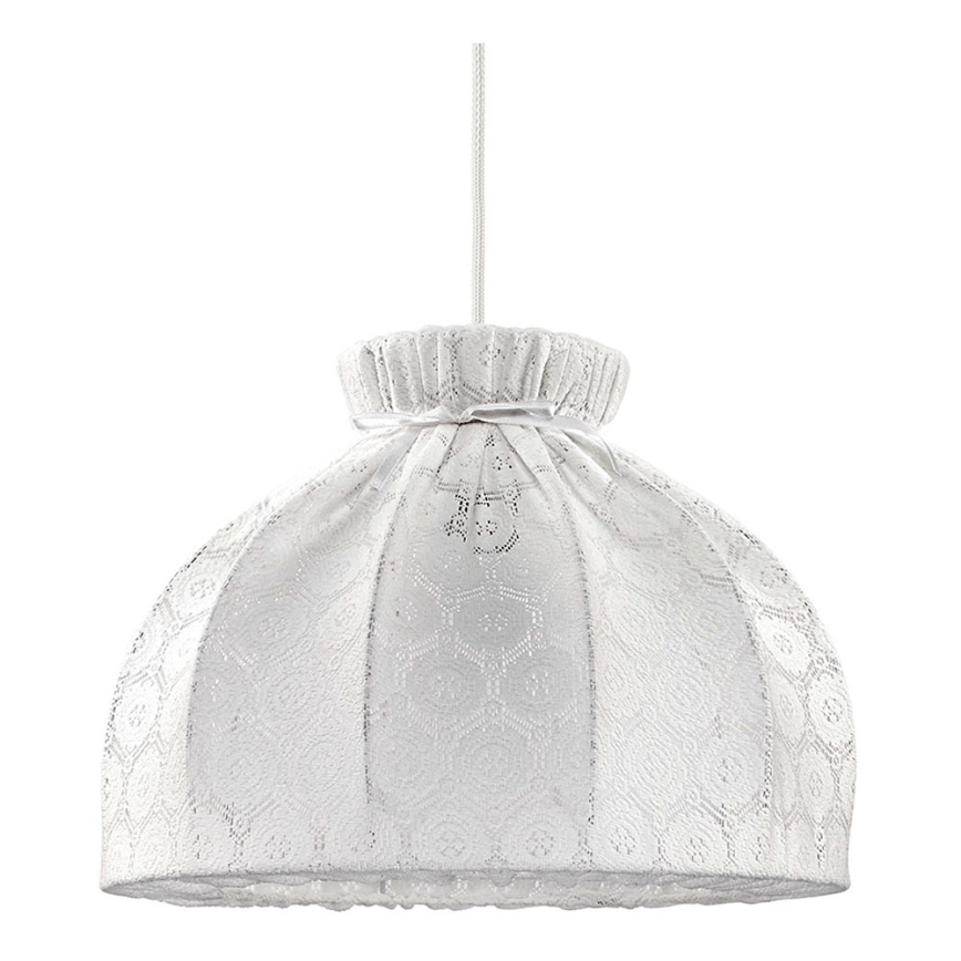 Duolla - Ljuskrona med textilsladd SYMPHONY 1xE27/40W/230V diameter 38 cm vit