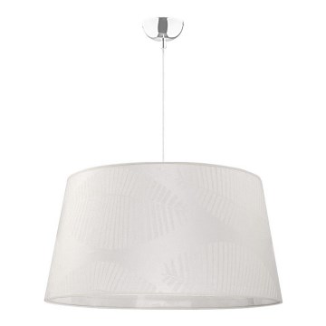 Duolla - Ljuskrona med textilsladd TENOR 1xE27/40W/230V diameter 60 cm vit/löv