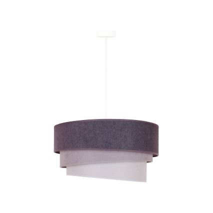 Duolla - Ljuskrona med textilsladd TRIO 1xE27/15W/230V diameter 45 cm antracit/grå/vit