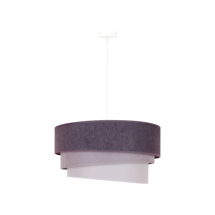 Duolla - Ljuskrona med textilsladd TRIO 1xE27/15W/230V diameter 45 cm antracit/grå/vit