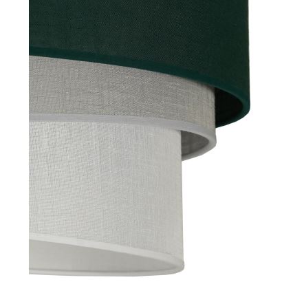 Duolla - Ljuskrona med textilsladd TRIO 1xE27/15W/230V diameter 45 cm grön/grå/vit