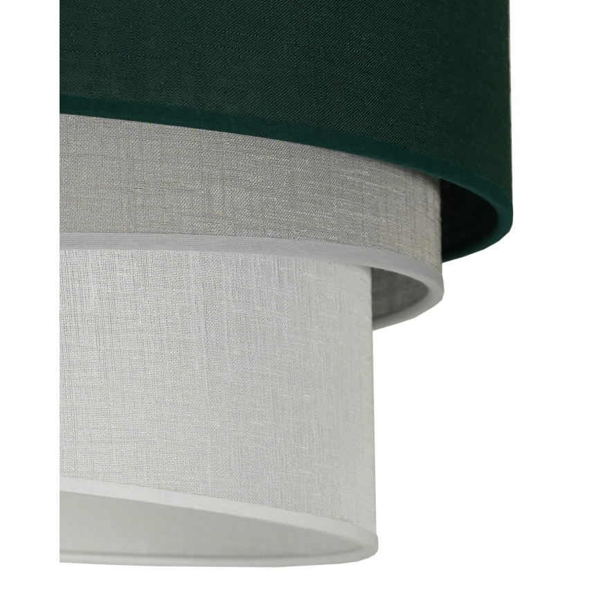 Duolla - Ljuskrona med textilsladd TRIO 1xE27/15W/230V diameter 45 cm grön/grå/vit