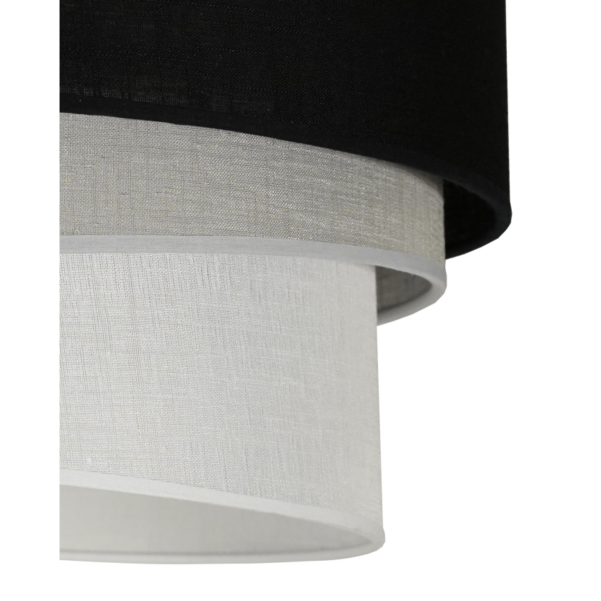Duolla - Ljuskrona med textilsladd TRIO 1xE27/15W/230V diameter 45 cm svart/grå/vit